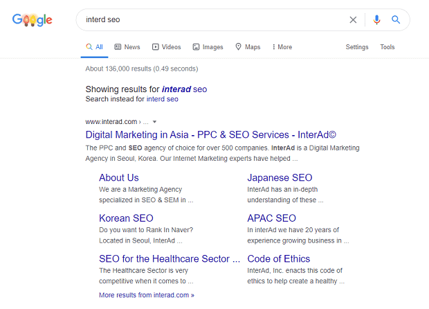 InterAd SEO SERP