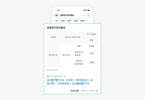 Naver knowledge table format