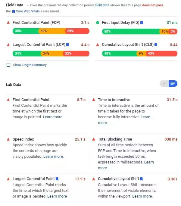 Google 코어 웹 바이탈